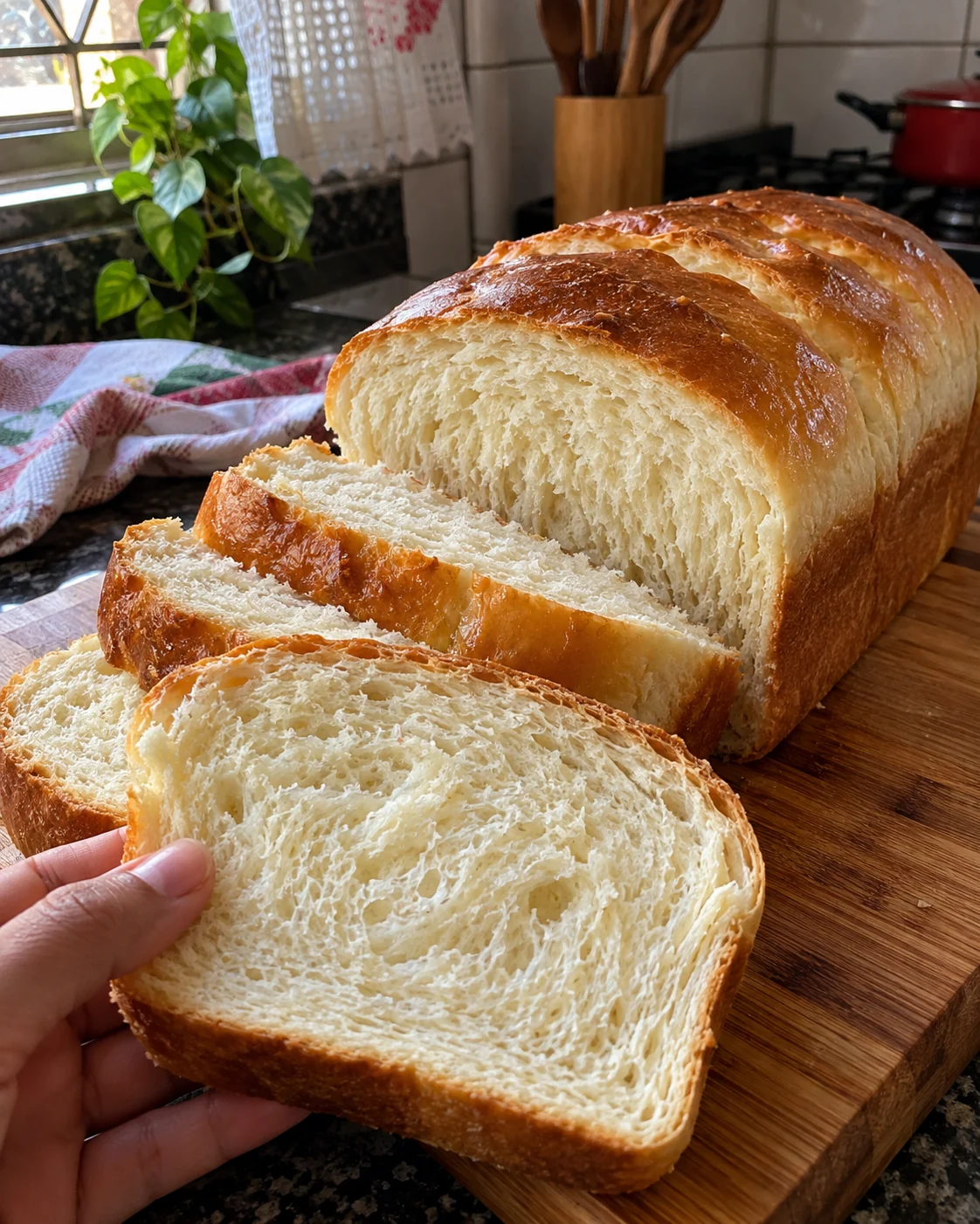 Pão caseiro fotografado em casa 1