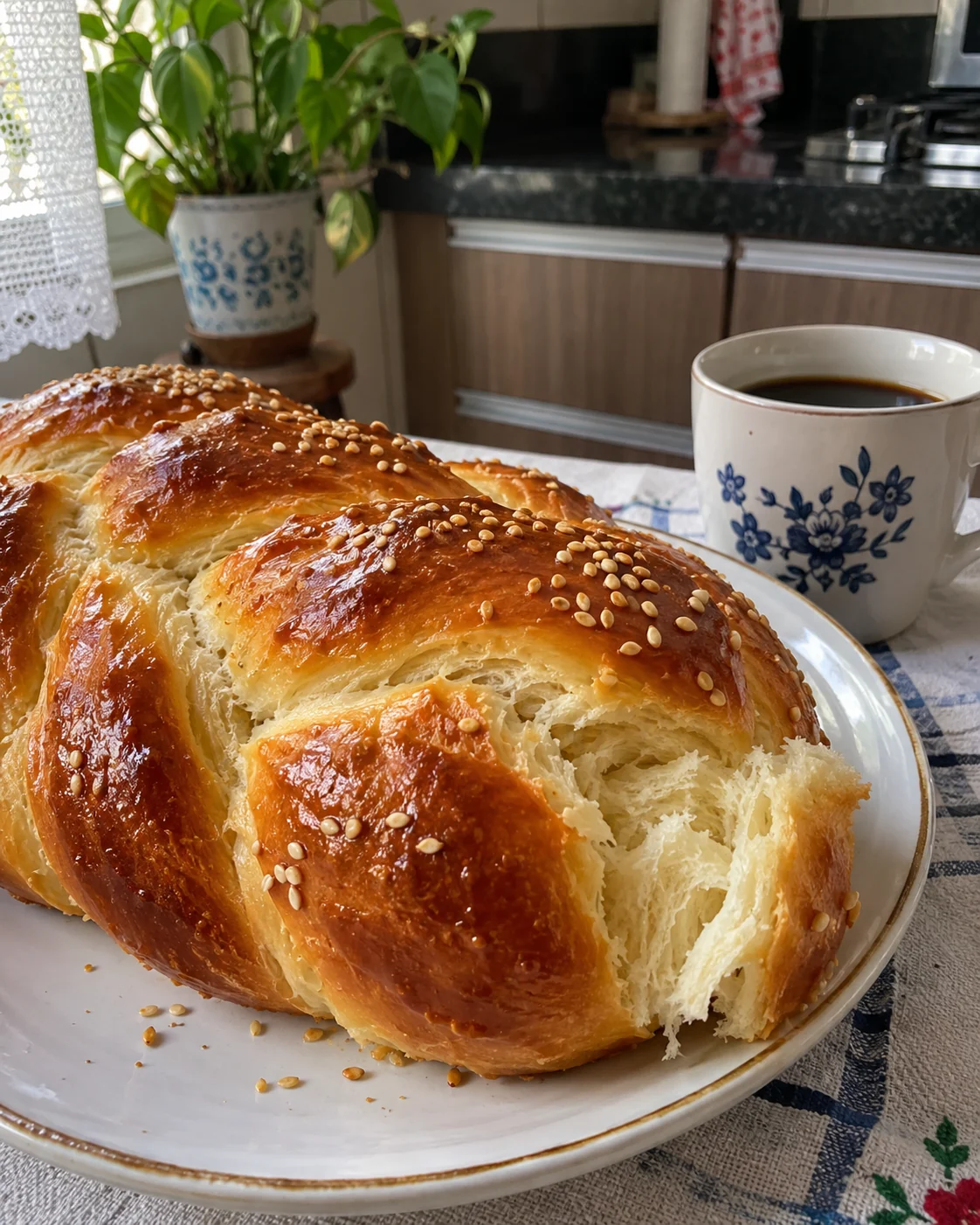 Pão caseiro fotografado em casa 3